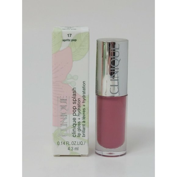 New Clinique Pop Splash Lip Gloss + Hydration 17 Spritz Pop Full Size - Picture 1 of 3
